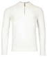 Thomas Maine Half Zip Piqué Texture Knit Garment Dye Light Stone Wash Trui Ecru