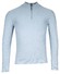 Thomas Maine Half Zip Piqué Texture Knit Garment Dye Light Stone Wash Trui Licht Blauw