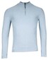 Thomas Maine Half Zip Piqué Texture Knit Garment Dye Light Stone Wash Trui Licht Blauw