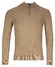 Thomas Maine Half Zip Piqué Texture Knit Garment Dye Light Stone Wash Trui Taupe