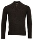 Thomas Maine Half Zip Single Knit Merino Cashmere Trui Donker Bruin