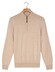 Thomas Maine Half Zip Single Knit Merino Wool Trui Ecru