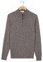 Thomas Maine Half Zip Single Knit Merino Wool Trui Grijs