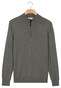 Thomas Maine Half Zip Single Knit Merino Wool Trui Grijsgroen