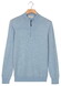 Thomas Maine Half Zip Single Knit Merino Wool Trui Licht Blauw