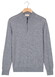 Thomas Maine Half Zip Single Knit Merino Wool Trui Light Denim