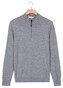 Thomas Maine Half Zip Single Knit Merino Wool Trui Light Denim