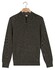 Thomas Maine Half Zip Two Color Herringbone Jacquard Knit Pullover Dark Green