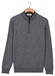 Thomas Maine Half Zip Two Color Herringbone Jacquard Knit Pullover Light Denim