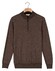 Thomas Maine Half Zip Two Color Herringbone Jacquard Knit Trui Bruin