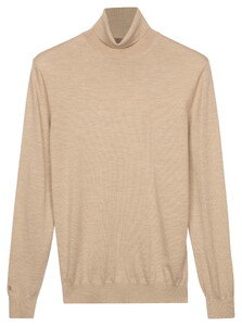 Thomas Maine High Neck Merino Single Knit Trui Ecru Melange