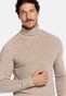 Thomas Maine High Neck Single Knit New England Donegal Merino Wool Trui Beige