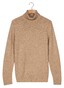 Thomas Maine High Neck Single Knit New England Donegal Merino Wool Trui Beige