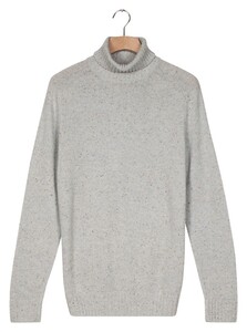 Thomas Maine High Neck Single Knit New England Donegal Merino Wool Trui Light Aqua