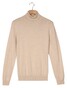 Thomas Maine High Neck Single Knit Subtle Uni Color Melange Merino Wool Trui Ecru