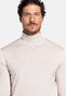Thomas Maine High Neck Single Knit Subtle Uni Color Melange Merino Wool Trui Ecru