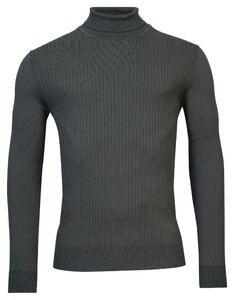 Thomas Maine High Neck Uni Subtle Knit Rib Pattern Trui Pine Green