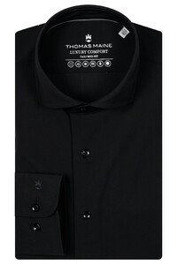 Thomas Maine Hyper Stretch Luxury Comfort Roma Modern Kent Overhemd Zwart