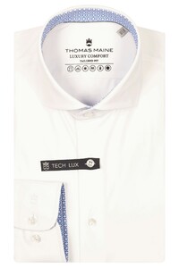 Thomas Maine Hyperflex Subtle Star Contrast Fabric Roma Modern Ken Shirt White