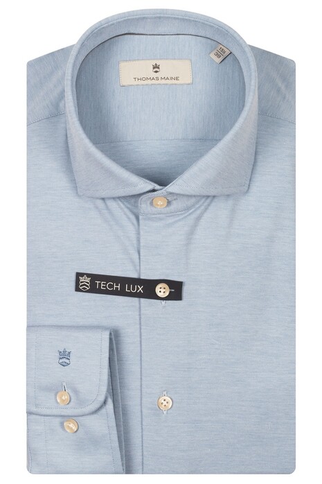 Thomas Maine Hyperstretch Mélange Roma Modern Kent Overhemd Blauw
