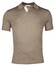 Thomas Maine Knitted Fine Merino Subtle Placquet Contrast No Buttons Collar Polo Greige