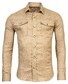 Thomas Maine Linnen Stretch Overshirt Contrast Buttons Bruin