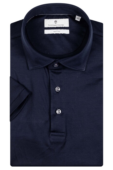 Thomas Maine Luxury Supima Cotton Uni Interlock Polo Navy