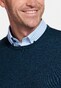 Thomas Maine Merino Crew Neck Single Knit Trui Jeans Blauw