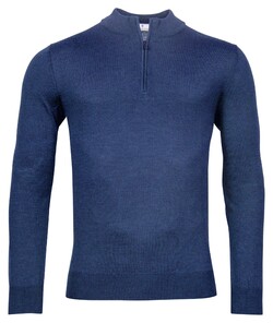 Thomas Maine Merino Half Zip Single Knit Trui Indigo