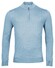 Thomas Maine Merino Half Zip Single Knit Trui Licht Blauw