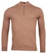 Thomas Maine Merino Half Zip Single Knit Trui Midden Bruin