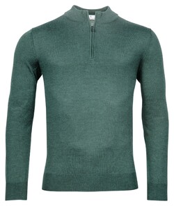 Thomas Maine Merino Half Zip Single Knit Trui Pine Green