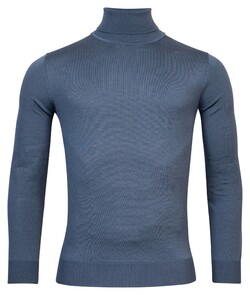 Thomas Maine Merino High Neck Uni Single Knit Pullover Storm Sky