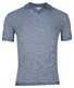 Thomas Maine Merino Linnen Structure Knit No Buttons Polo Collar Blauw