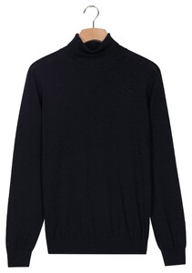 Thomas Maine Merino Wool Rollneck Pullover Single Knit Navy