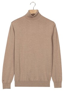 Thomas Maine Merino Wool Rollneck Pullover Single Knit Trui Licht Beige
