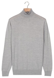 Thomas Maine Merino Wool Rollneck Pullover Single Knit Trui Licht Grijs