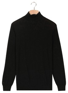 Thomas Maine Merino Wool Rollneck Pullover Single Knit Trui Zwart