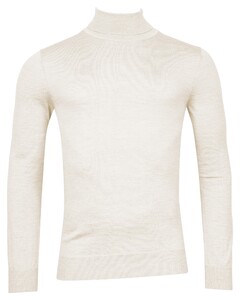 Thomas Maine Merino Wool Rollneck Single Knit Trui Ecru Melange
