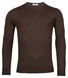 Thomas Maine Merinowol Ronde Hals Single Knit Trui Bruin