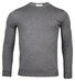 Thomas Maine Merinowol Ronde Hals Single Knit Trui Grijs