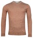Thomas Maine Merinowol Ronde Hals Single Knit Trui Midden Bruin