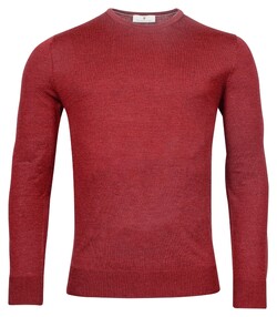 Thomas Maine Merinowol Ronde Hals Single Knit Trui Raspberry