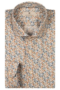 Thomas Maine Multicolor Fantasy Floral Pattern Roma Modern Kent Overhemd Navy-Bruin