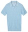 Thomas Maine No Buttons Collar Full Needle Rib Placket Poloshirt Light Blue