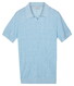Thomas Maine No Buttons Collar Full Needle Rib Placket Poloshirt Light Blue