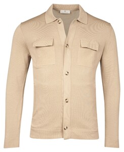 Thomas Maine Overshirt Button Cardigan Single Knit Beige