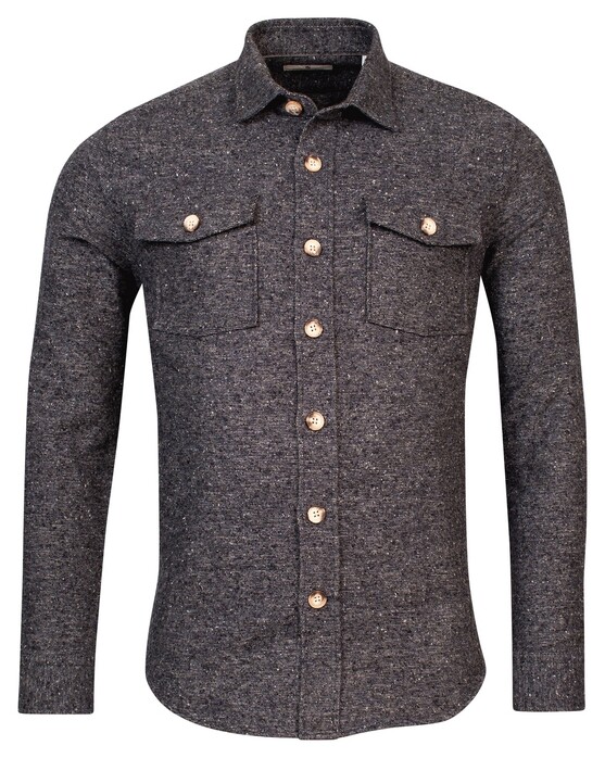 Thomas Maine Overshirt Recycled Flanel Navy