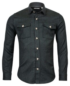 Thomas Maine Overshirt Uni Melange Green