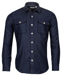 Thomas Maine Overshirt Uni Melange Navy